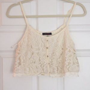 Cropped lace top